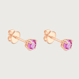 Studs Pink Sapphire in 18K Rose Gold