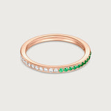 The Journey Ring Diamond and Emerald in 18K Rose Gold
