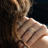 The Journey Ring Diamond and Emerald in 18K Rose Gold