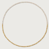 Yellow Sapphire and Diamond Tennis Necklace