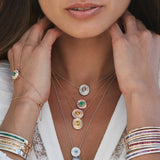 The Alice White Opal Cabochon and Diamonds Eclipse in 18K White Gold