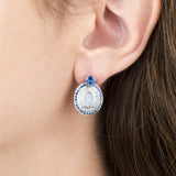 Studs Blue Sapphire in 18K White Gold