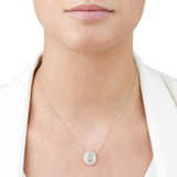 The Alice White Opal Cabochon and Diamonds Eclipse in 18K White Gold