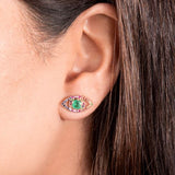 Studs Emerald in 18K Rose Gold