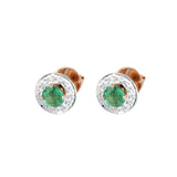 Studs Emerald in 18K Rose Gold