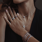 The Alice Black and White Diamond Sphère in 18K White Gold