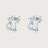My Universe Clip Earrings Blue Sapphire and Diamonds in 18K White Gold