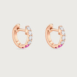 The Journey Hoops Diamond and Pink Sapphire in 18K Rose Gold