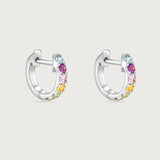 The Journey Hoops Pastel Rainbow in 18K White Gold