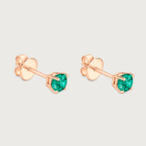 Studs Emerald in 18K Rose Gold