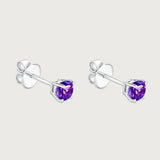 Studs Amethyst in 18K White Gold