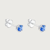 Studs Blue Sapphire in 18K White Gold