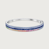 The Radiant Union Bracelet Blue Sapphire in 18K White Gold