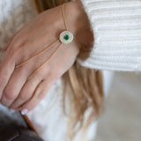 My Universe Necklace and Hand-Chain Emerald and Diamonds in 18K Yellow Gold