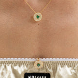 My Universe Necklace and Hand-Chain Emerald and Diamonds in 18K Yellow Gold