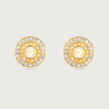 My Universe Earring Halos Yellow Sapphire and Diamonds in 18K Yellow Gold