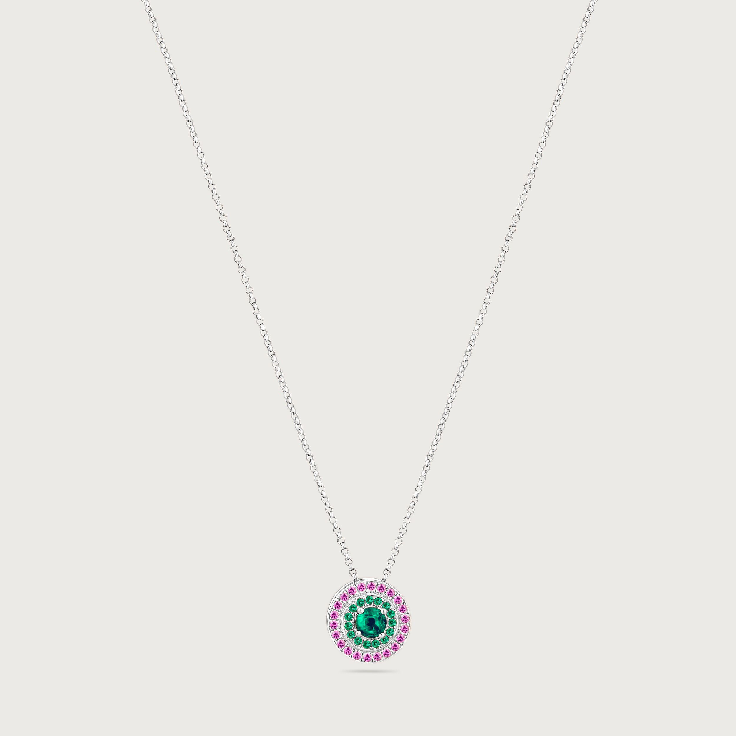 My Universe Necklace and Hand-Chain Emerald and Pink Sapphire