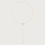 The Anima Amethyst Heart Necklace in 18K Rose Gold