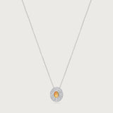 The Alice White Opal Cabochon and Diamonds Eclipse in 18K White Gold