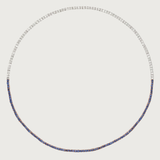 Blue Sapphire and Diamond Tennis Necklace