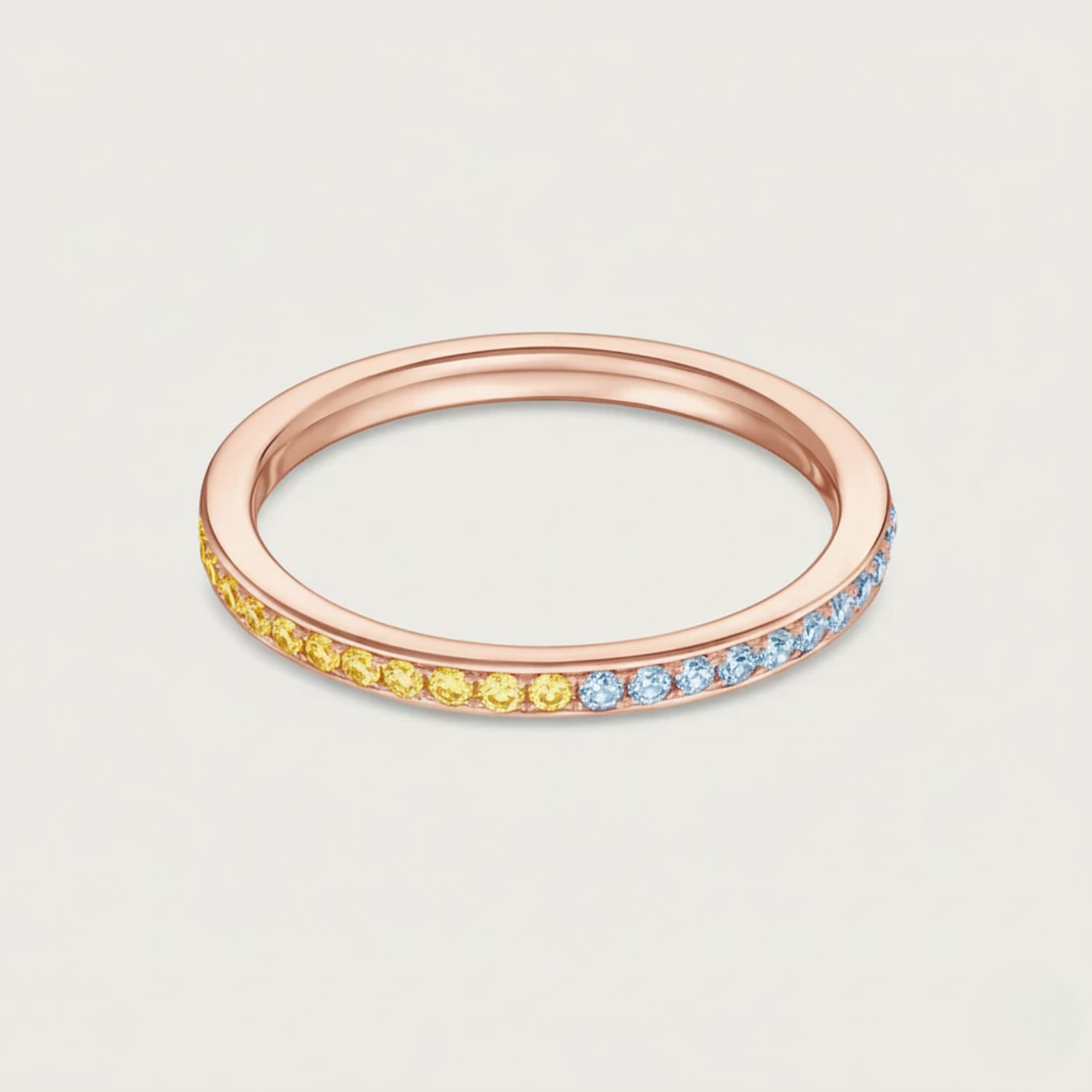 The Journey Blue Topaz and Citrine Ring