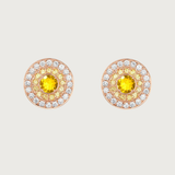 My Universe Earring Halos Yellow Sapphire and Diamonds
