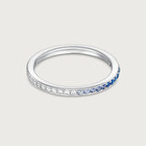 The Journey Ring Diamond and Blue Sapphire in 18K White Gold