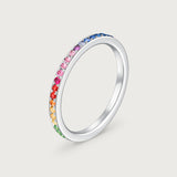 The Journey Ring Diamond and Rainbow in 18K White Gold