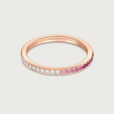 The Journey Ring Diamond and Pink Sapphire in 18K Rose Gold