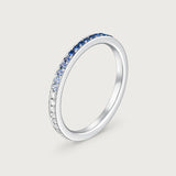 The Journey Ring Diamond and Blue Sapphire in 18K White Gold