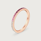 The Journey Ring Diamond and Pink Sapphire in 18K Rose Gold