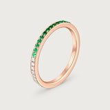 The Journey Ring Diamond and Emerald in 18K Rose Gold