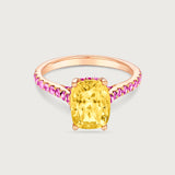 The Chroma Yellow Sapphire Cocktail Ring in 18K Rose Gold