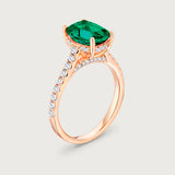 The Chroma Emerald Cocktail Ring in 18K Rose Gold