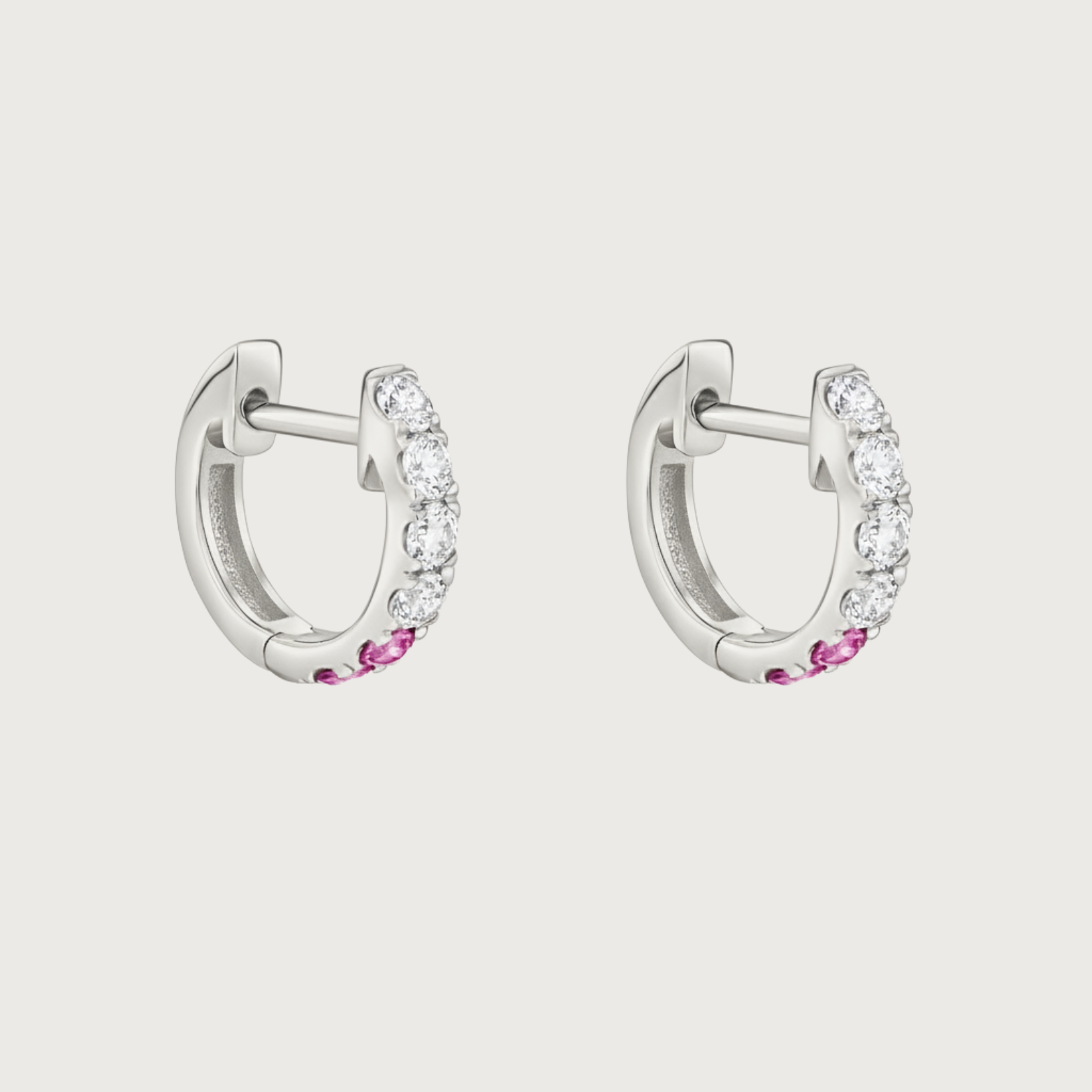 The Journey Hoops Diamond and Pink Sapphire