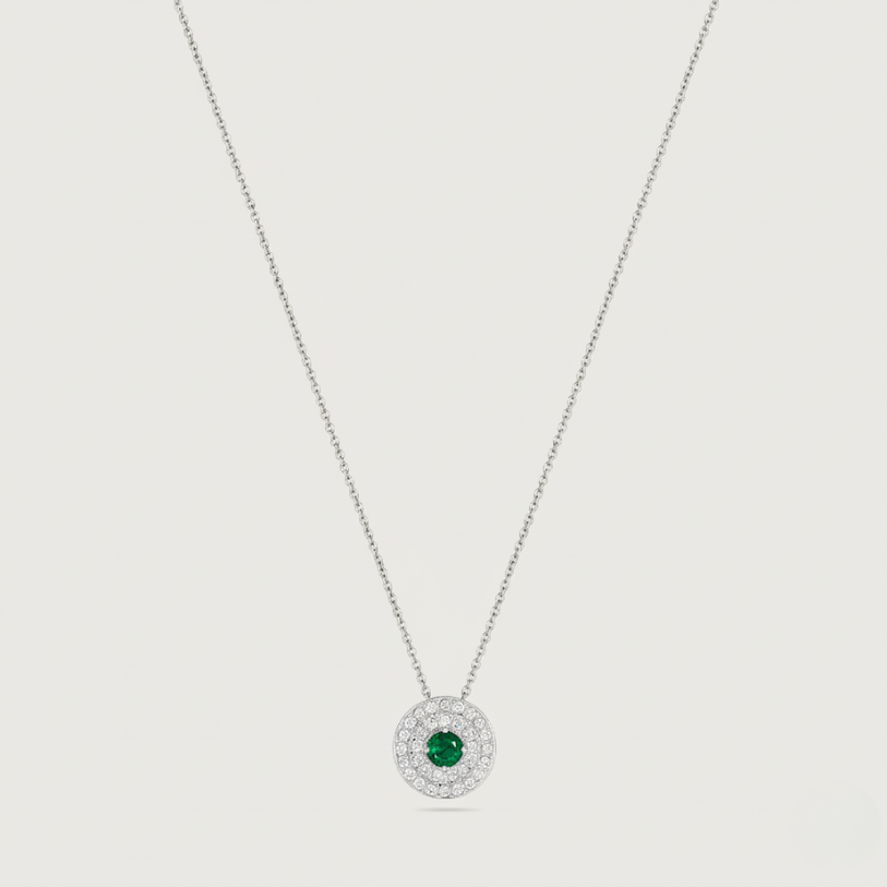 My Universe Necklace and Hand-Chain Emerald and Diamonds