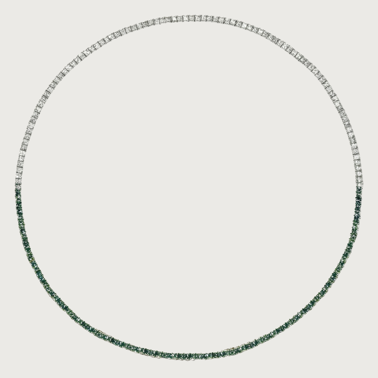 Diamond and Emerald Tennis Necklace