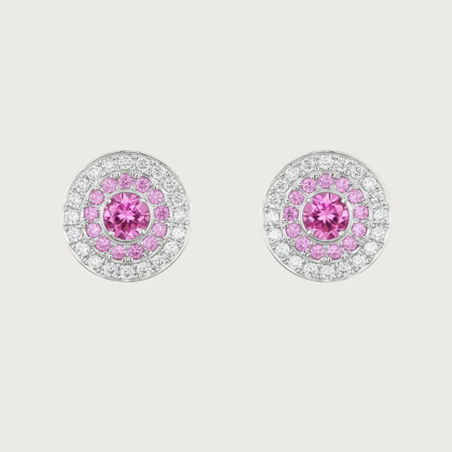 My Universe Clip Earrings Pink Sapphire and Diamonds