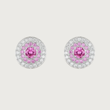 My Universe Earring Halos Pink Sapphire and Diamonds