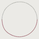 Pink Sapphire and Diamond Tennis Necklace