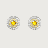 My Universe Earring Halos Yellow Sapphire and Diamonds