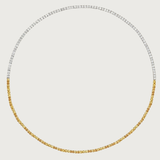 Yellow Sapphire and Diamond Tennis Necklace