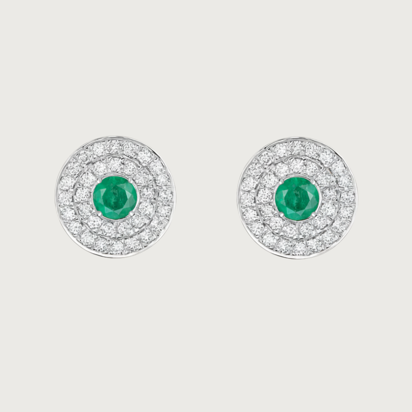 My Universe Clip Earrings Emerald and Diamonds