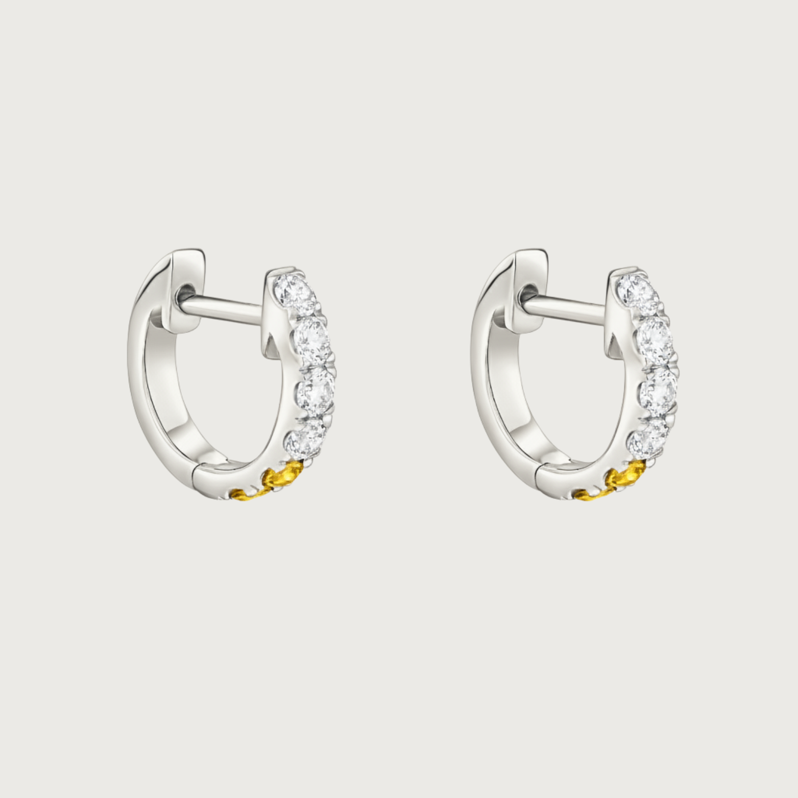 The Journey Hoops Diamond and Yellow Sapphire
