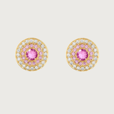 My Universe Earring Halos Pink Sapphire and Diamonds