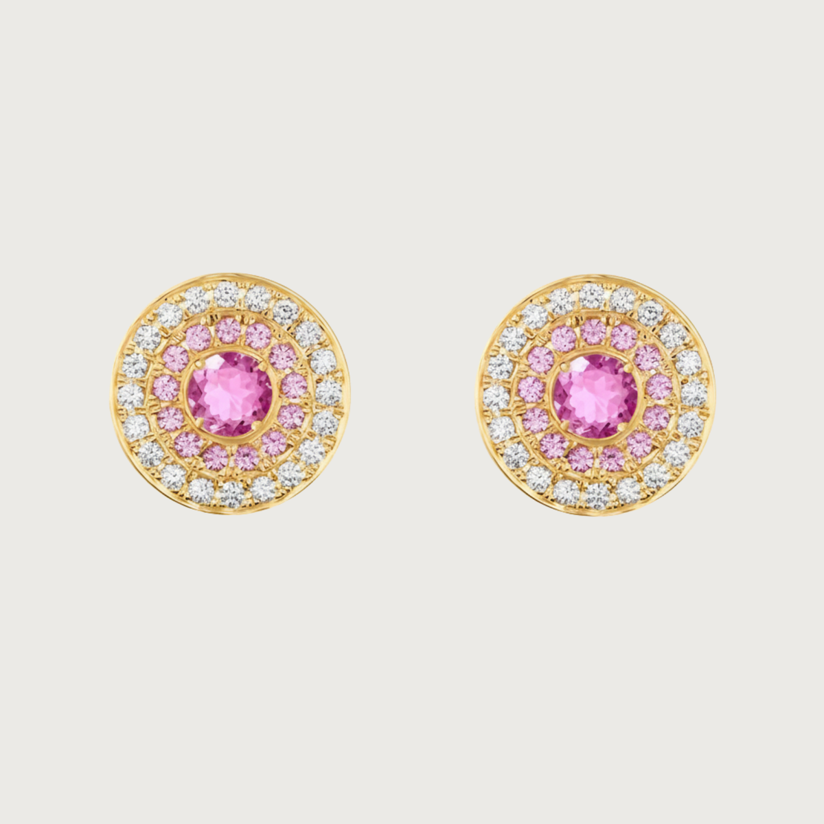 My Universe Earring Halos Sapphire Diamonds