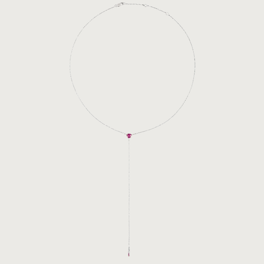 The Anima Round Pink Sapphire Necklace