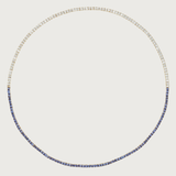 Blue Sapphire and Diamond Tennis Necklace