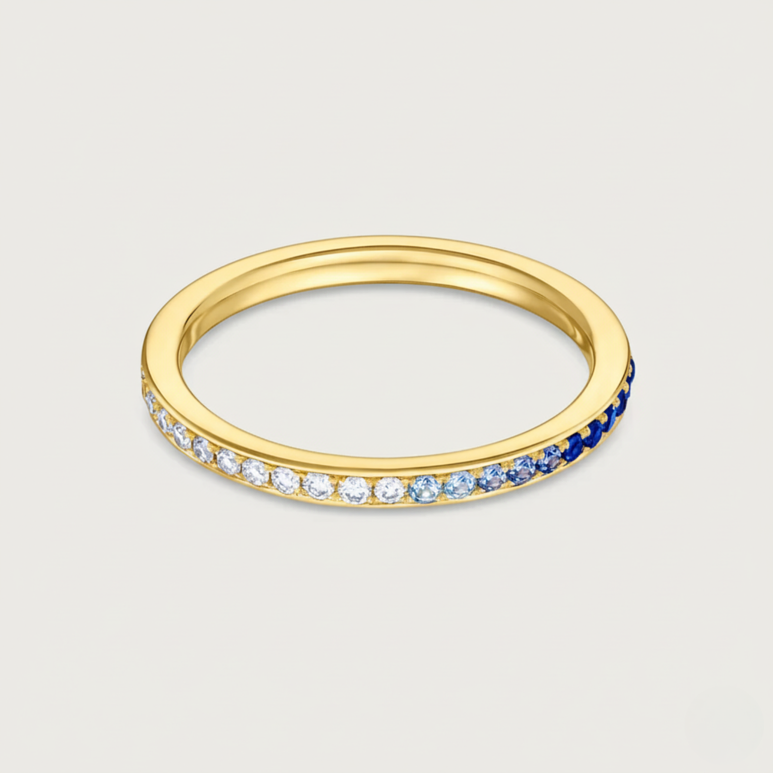 The Journey Ring Diamond and Blue Sapphire