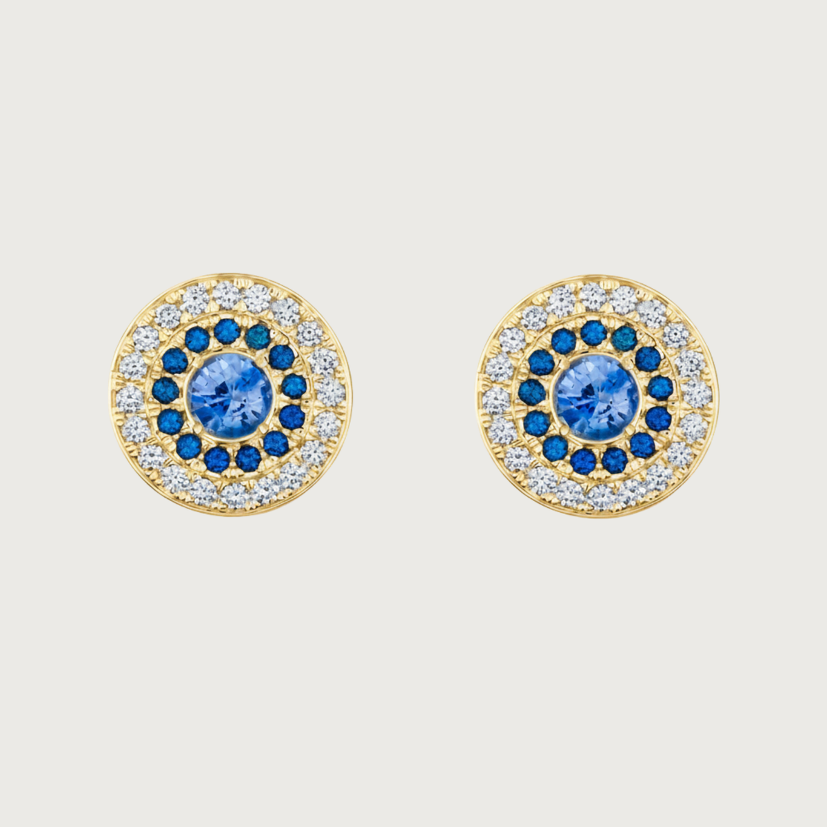 My Universe Earring Halos Sapphire Diamonds